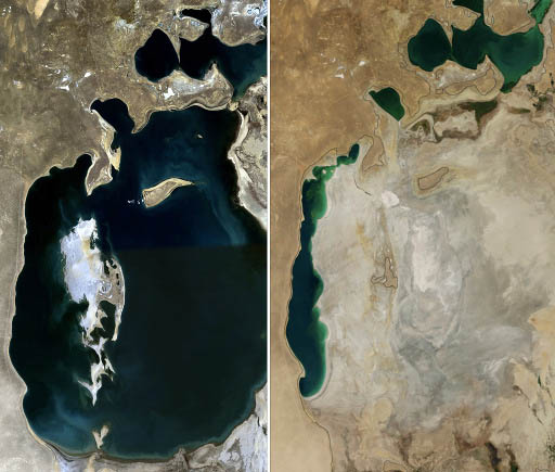 Аральское море на снимках NASA
